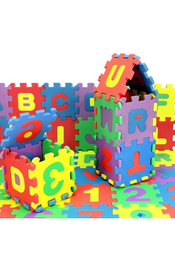 36 Pc Foam Floor Alphabet and Numbers Puzzle Mat for Ages 3 4 5,