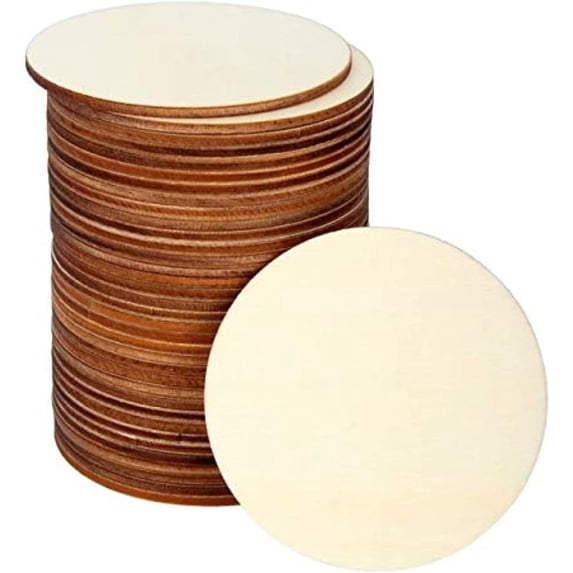 36 Pcs 3 Inch Unfinished Wood Circles for Crafts, Wood Rounds for Crafts, Round Wood Discs for Crafts, Painting, Writing, DIY Supplies, Engraving and Carving, Home Decorations