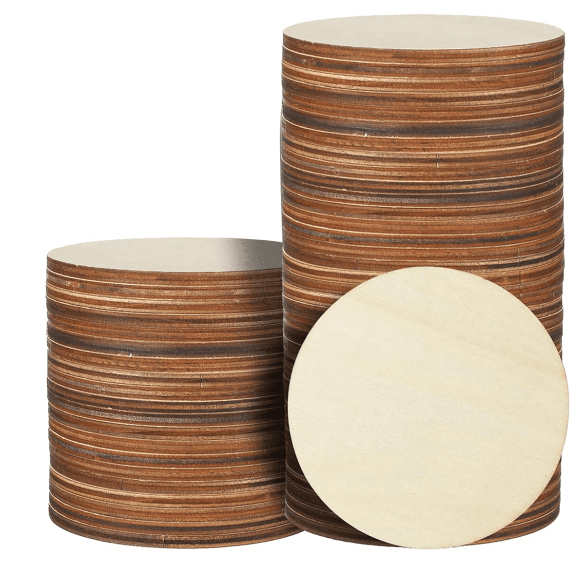 36 Pcs 4 Inch Wood Circles Unfinished Round Wooden Discs Blank Rounds ...