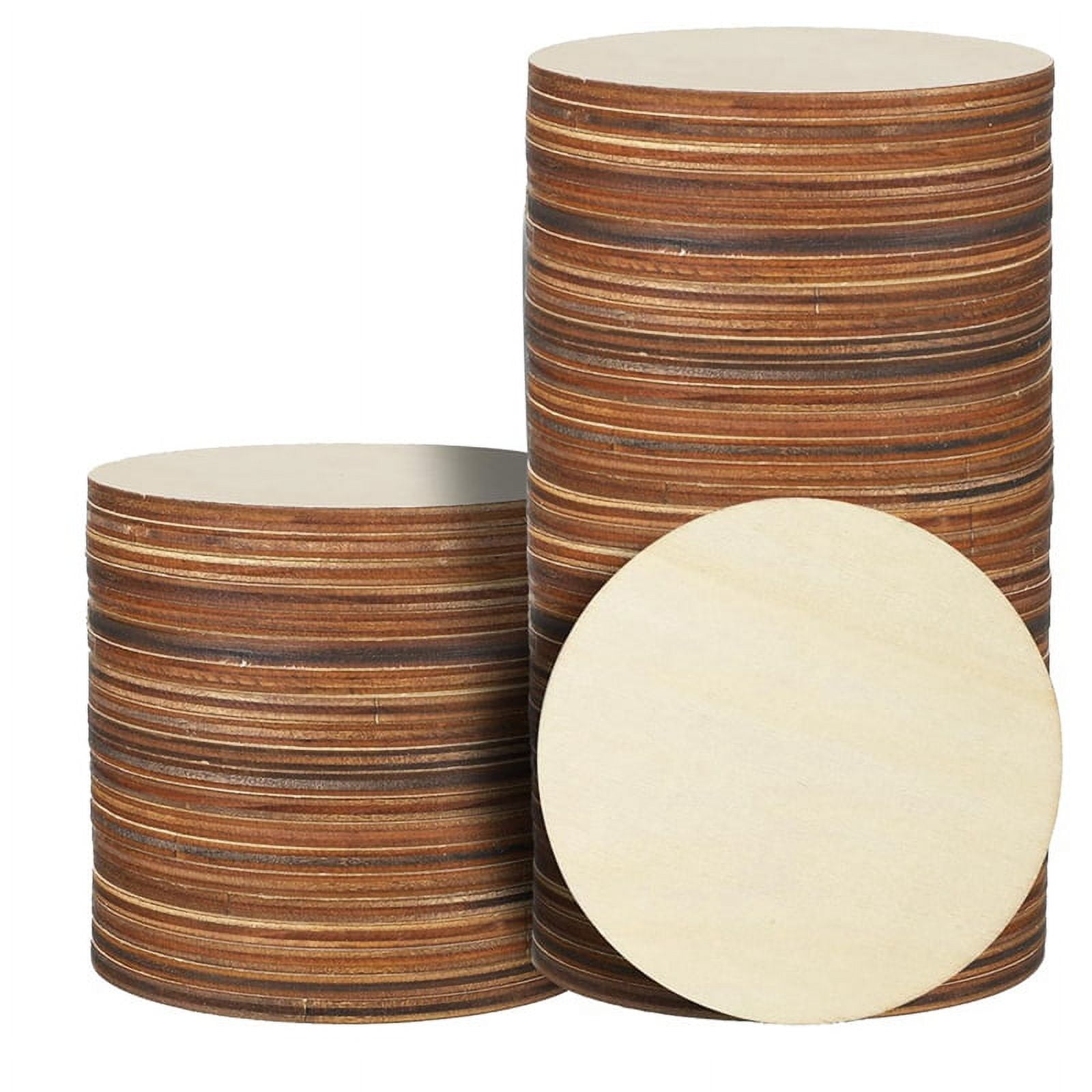 36 Pcs 4 Inch Wood Circles Unfinished Round Wooden Discs Blank Wood