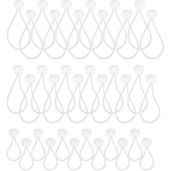 36 Pcs Ball Bungee Cords White Bungee Cord Loop Straps with Plastic Balls Heavy Duty Elastic String for Canopy Tarp Camping Cargo Tent Making DIY