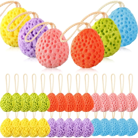 36 Pcs Bath Sponge Deep Cleansing Body Loofah Gentle and Deep Exfoliating Body Scrubber Bath Accessories Men Women Baby Sponge for Bathing Shower (Multicolor)