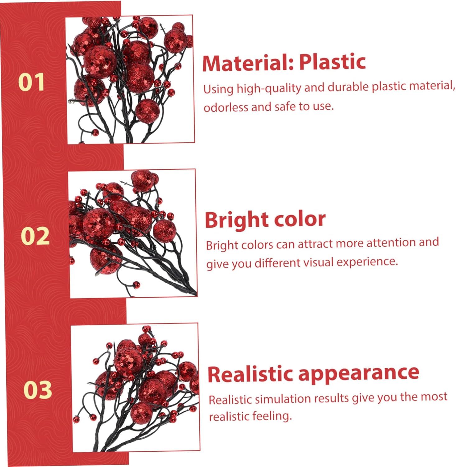 36 Pcs Berry Bunch Cuttings Blue Berries Glitter Berry Picks Xmas Berry