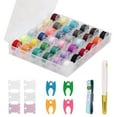 36 Pcs Bobbins and Sewing Threads Kit, Scissors and Measuring Tape for