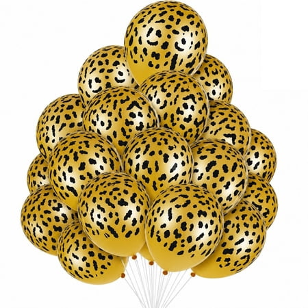 BlinkLLX 36 Pcs Leopard Cheetah Print Latex Balloons Jungle Zoo Birthday Party Decor