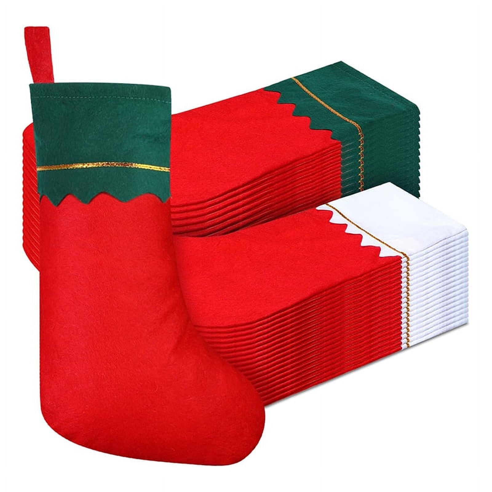 36 Pcs Christmas Stockings Favors Stockings Xmas Decoration Stockings Rustic Christmas Santa Stocking for Holidays