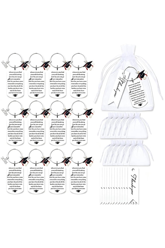 36 Pcs Class of 2026 Graduation Keychain Party Favors Set, Inspirational Graduation Gifts with Thank You Cards and Organza Bags, Bulk Senior Keepsake Gifts for Classmates Guests Graduation