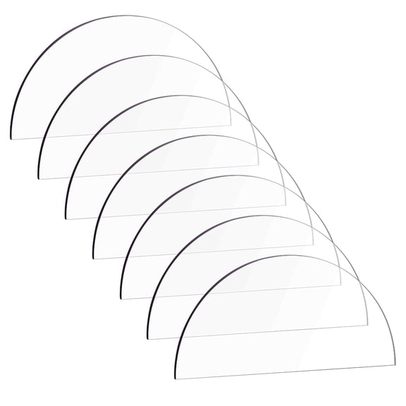 36 Pcs Clear Acrylic Wedding Place Cards 3.9x1.8inch Half Circle Place Sign DIY Blank Escort Name Plate for Table Setting
