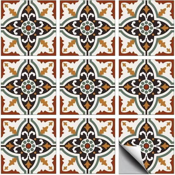 36 Pcs Colorful Patten Tile Sticker Geometric Shapes Peel and Stick Wall Stickers Waterproof Self Adhesive Stick on Tile Decals for DIY Making