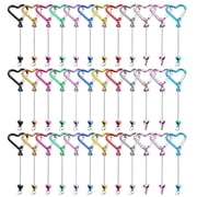 36 Pcs DIY Beadable Keychains Bulk, Heart Carabiner Metal Keychain Blanks in 12 Colors for Personalized Gifts & Craft Supplies