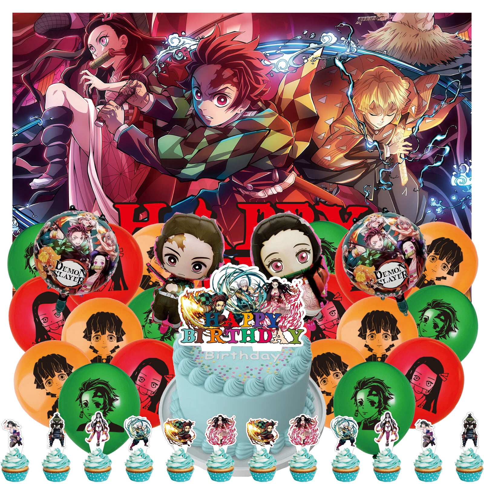 36 Pcs For Demon Slayer Theme Birthday Party Supplies Party Favor Set