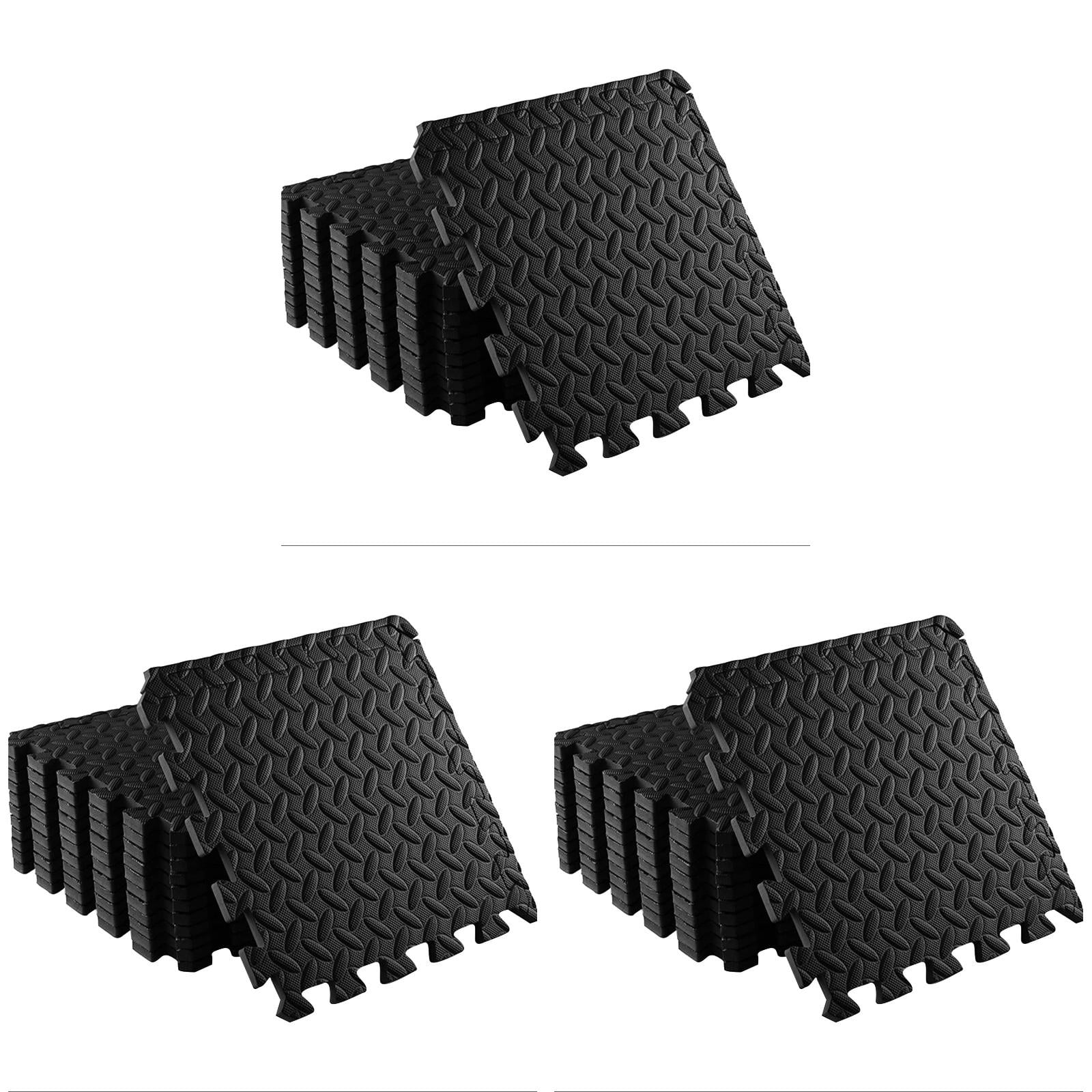 36 Pcs EVA Interlocking Mats Puzzle Floor Tiles Set, Foam Floor Padding with Border for Furniture Protection, Home Space Living Room Gym Garage Flooring