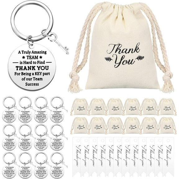 36 Pcs Employee Appreciation Gifts for Coworker Include Thank You Coworker Keychain Drawstring Bags Thank You Cards