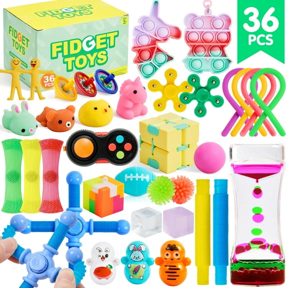 Joyfy 36 Pack Fidget Toys Adults Party Favors, Autism Sensory Toys for Kids with ADHD Treasure Box Toys Classroom Prizes Stress Relief  Gifts Pinata Stuffers Goodie Bag Fillers