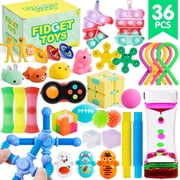 Joyfy 36 Pack Fidget Toys Adults Party Favors,  Sensory Toys for Kids with Treasure Box Toys Classroom Prizes Stress Relief  Gifts Pinata Stuffers Goodie Bag Fi
