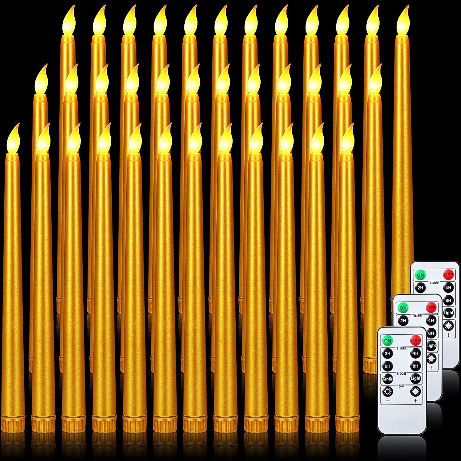36 Pcs Flameless Taper Candles 11" LED Candles with Remote and Timer