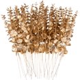 thumbnail image 1 of 36 Pcs Gold Eucalyptus Stems Artificial Leaves Faux Eucalyptus Stems Branches 15 inch for Wedding Bouquet Home Decor, 1 of 5
