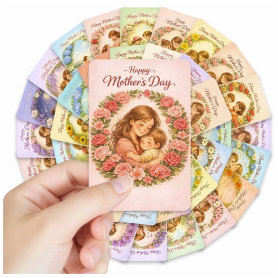 36 Pcs Happy Mother's Day Greeting Cards Watercolor Floral Blank Note Cards as Mother'S Day Present Gift Box Assorted Cards For Party Celebration -3.51''X2.36''