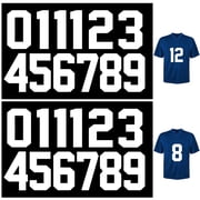 Neasyth Iron on Numbers 8 inch Transfers Numbers Big 0-9 Vinyl Patches Kit for Team Basketball Uniform Fabric Clothing, White