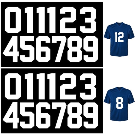 Neasyth Iron on Numbers 8 inch Transfers Numbers Big 0-9 Vinyl Patches Kit for Team Basketball Uniform Fabric Clothing, White