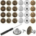 thumbnail image 1 of 36 Pcs Copper Jeans Replacement Buttons with Screwdriver, No-Sew Removable Denim Pants Repair Kit, 1 of 8