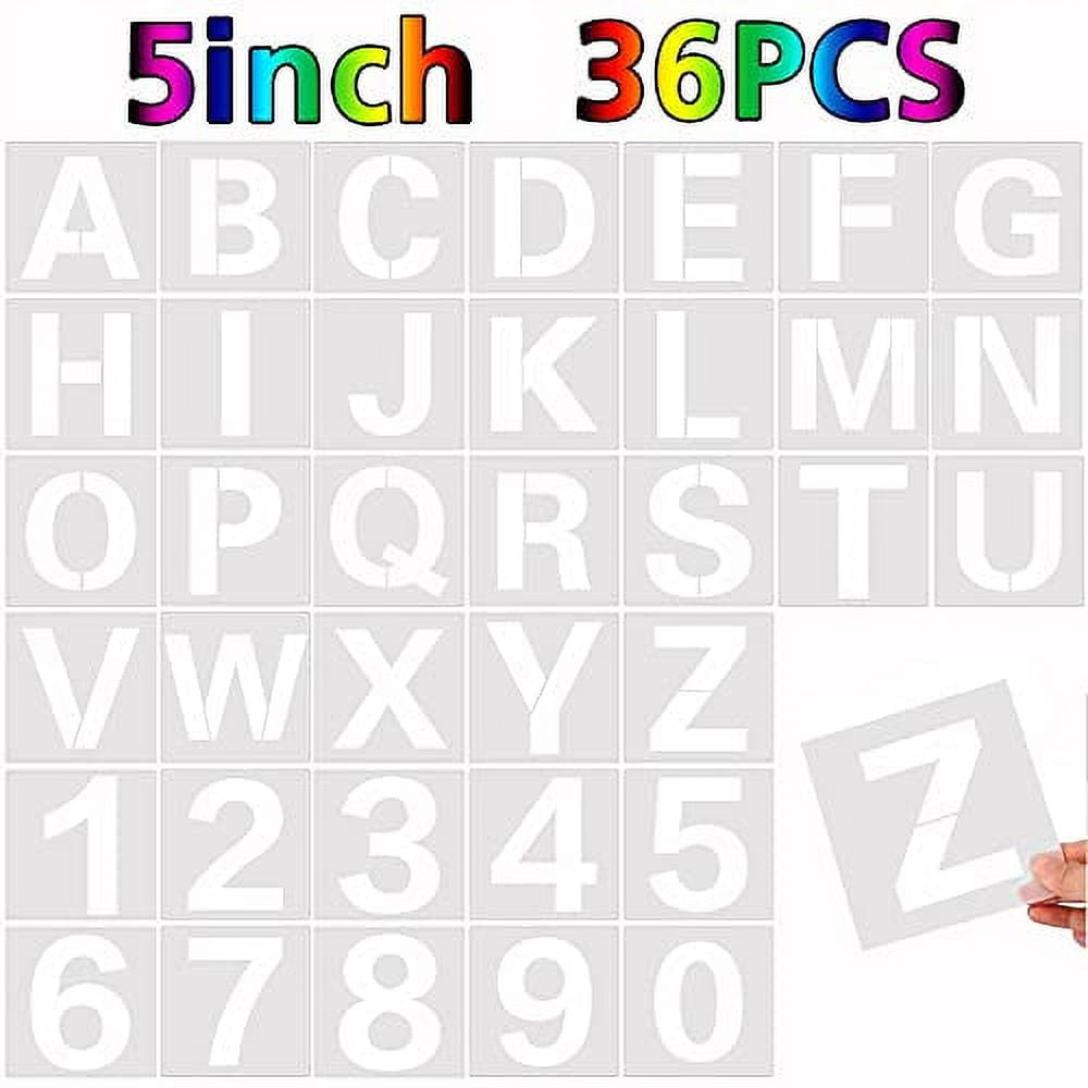 Mr. Pen Letters and Numbers Alphabet Templates Letter Stencils Pack of 5