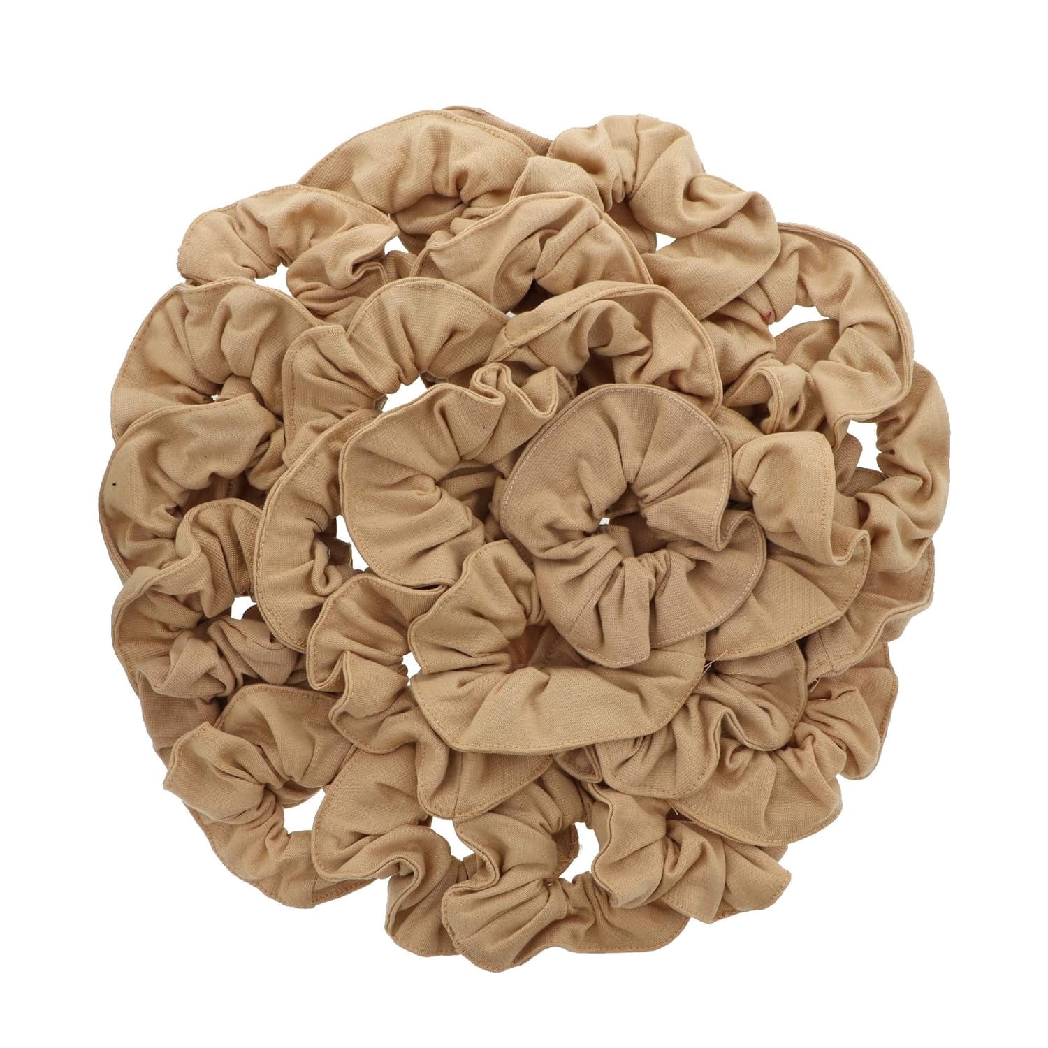 36 Pcs Large Solid Scrunchie Hair Tie Elastics for Adult Female and Girls - Tan