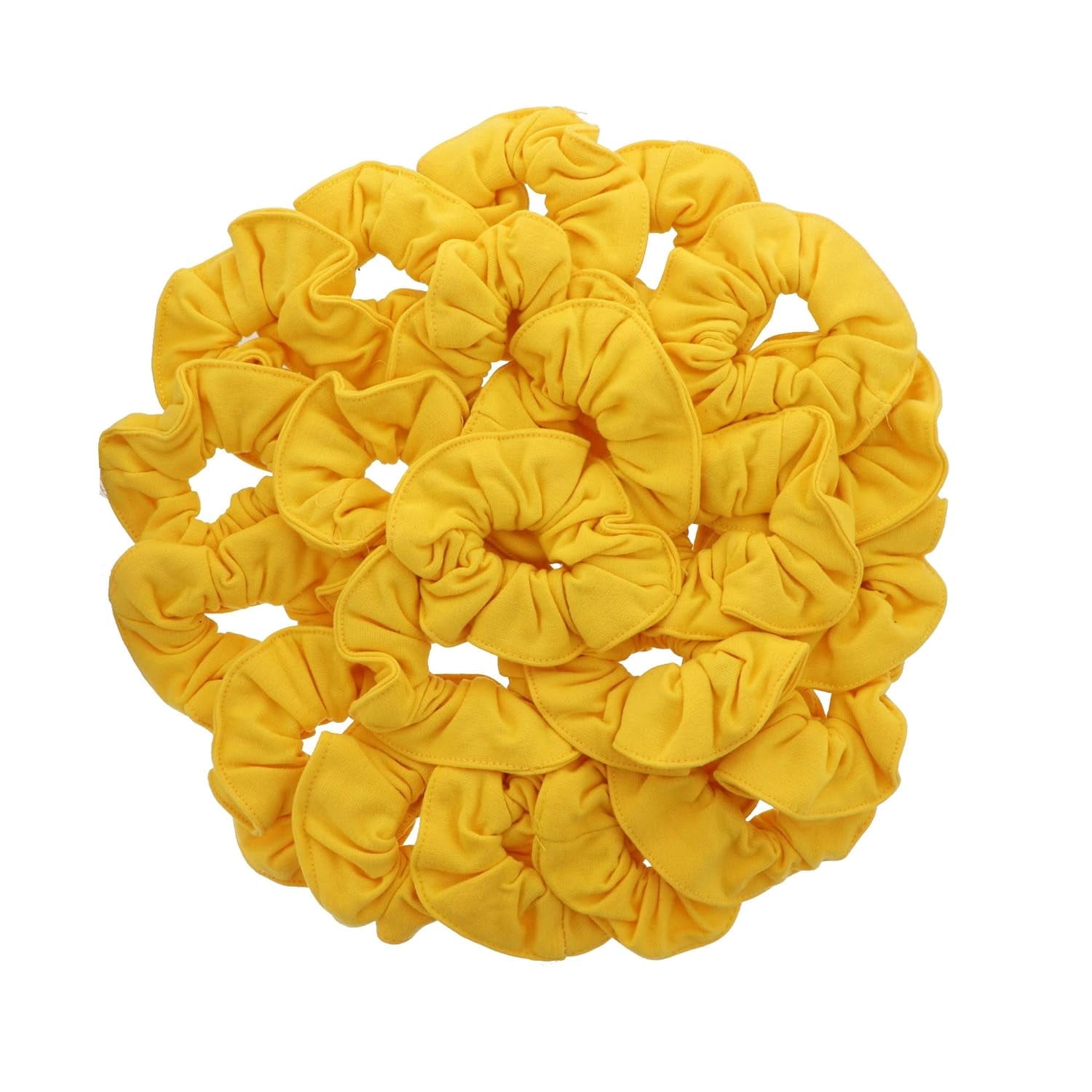 36 Pcs Large Solid Scrunchies Hair Elastics - Yellow