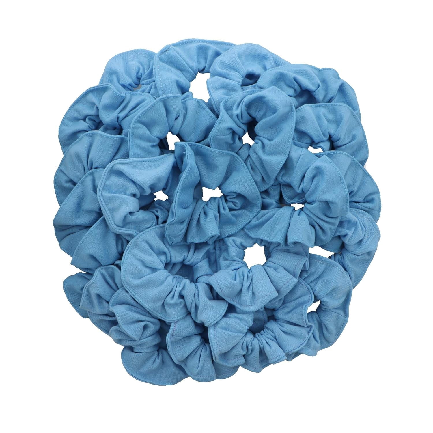 36 Pcs Large Solid Scrunchies Hair Elastics for Adult Female - Light Blue