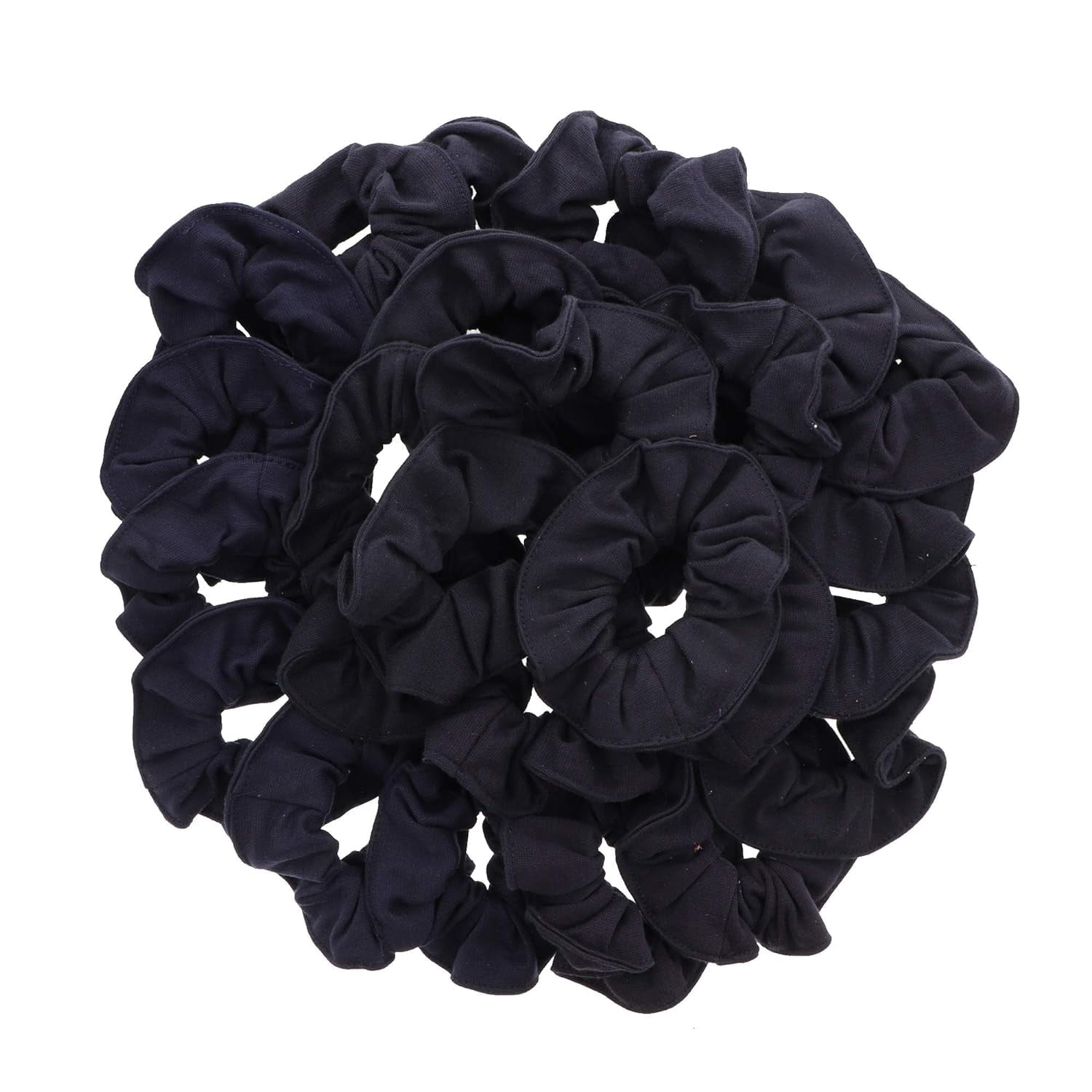 36 Pcs Large Solid Scrunchies Hair Elastics - for Adult Female and Girls - Navy