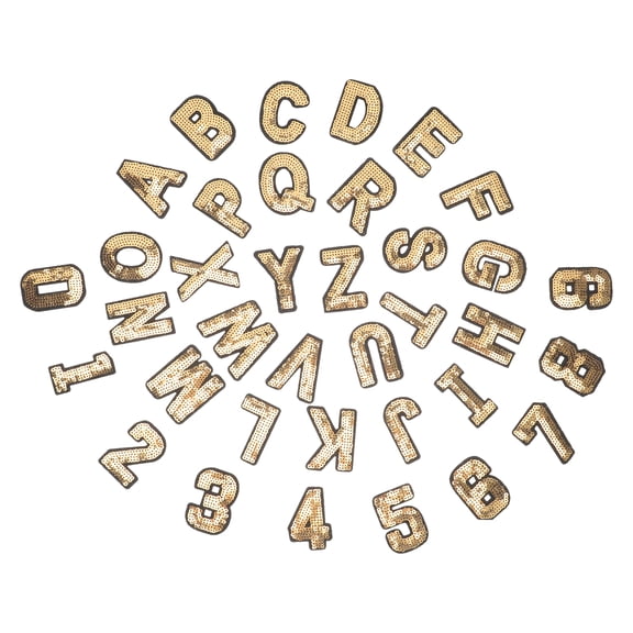 36 Pcs Letter Ironing Sticker Embroidered Patches Letters Sewing Alphabet Dreses Sequins Stickers