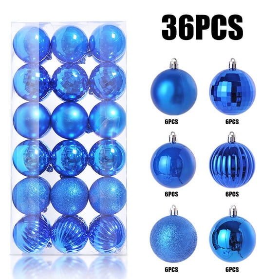 36 Pcs Mini Christmas Balls Ornaments, 1.2 Inch Small Shatterproof Christmas Baubles for Xmas Christmas Tree, Hanging Ball for Holiday Wedding Party Decoration