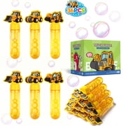 36 Pcs Mini Excavator Bubble Wands with Solution, 3 Styles in Yellow - Short Construction Vehicle Bubble Blowers for Kids Birthday, Carnival, Classroom, Non-Candy Gift Filler