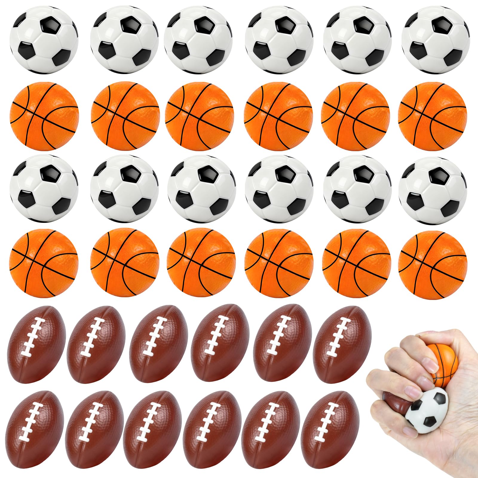 36 Pcs Mini Foam Sports Balls for Kids Adults Party Favors,Small Stress ...