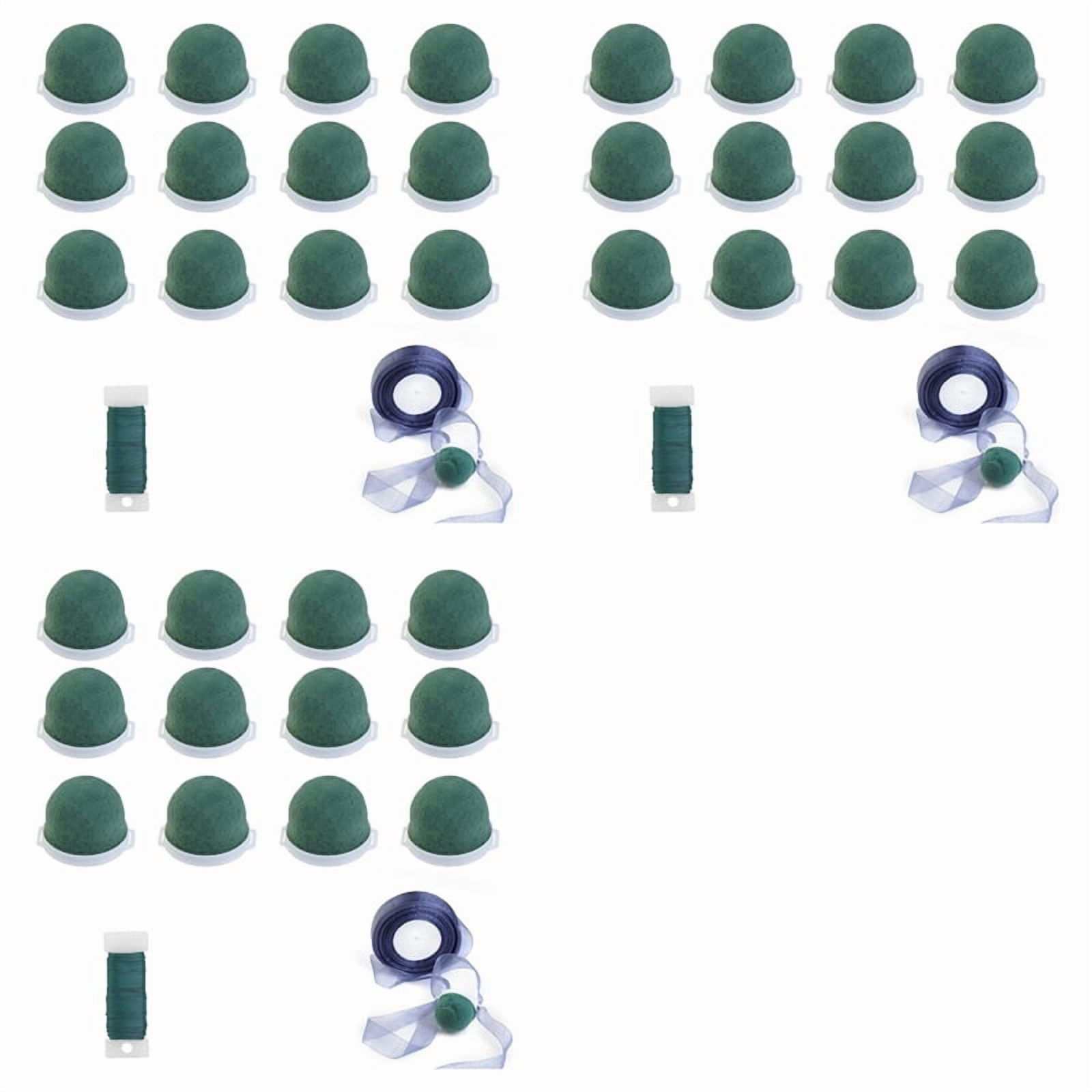 36 Pcs Mini Round Floral Foam Holder,Green Dry and Wet Florist Flower Block Craft Arrangement Supplies for Wine Bottle