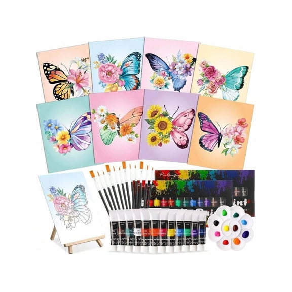 36 Pcs Paint And Sip Kit Adults 8''x10'' Pre Drawn Canvas Painting Afro Acrylic Painting Kit Wood Easel Brushes Date Night Bulk Party Gifts