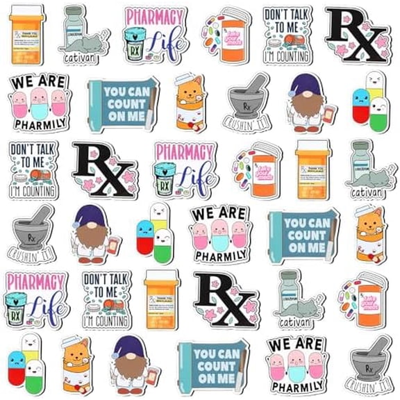 36 Pcs Pharmacy Gifts Magnets Pharmacy Technician Gifts Christmas Pharmacist Nurse Tech Appreciation Funny Medical Accessories Supply for Doctors Nurses Week Fridge Refrigerator Whiteboard