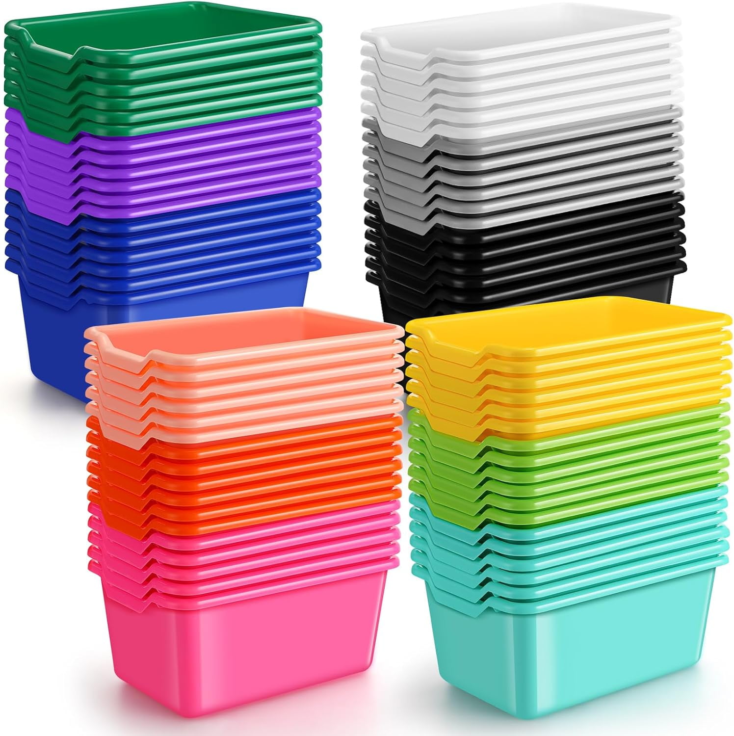 36 Pcs Plastic Cubby Bins Classroom Cubby Organization Book Bins for ...