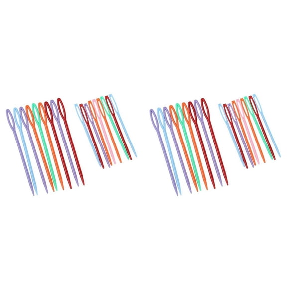 36 Pcs Plastic Hand Sewing Yarn Darning Tapestry Needles Craft 9.3cm; 7cm Each 18Pcs