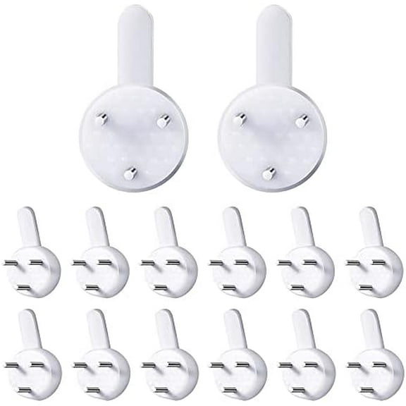 36 Pcs Plastic Non-Trace Wall Picture Hooks, Invisible Concrete Nail Hard Wall Hooks, No Damage Hanging Kit for Picture Photo Frame Hangers - White (S Size)$$Tools & Hardware Other