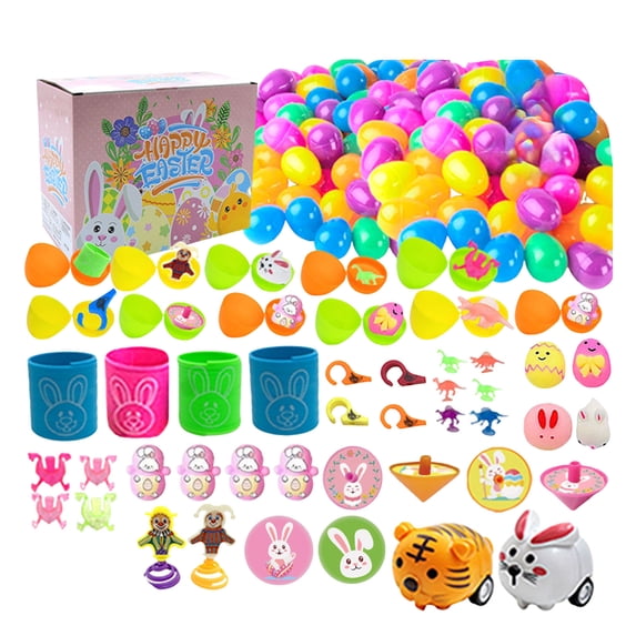 36 Pcs Prefilled Easter Eggs with Toys Inside, Easter Basket Stuffers Fillers Bulk for Kids, Pre Filled Surprise Eggs for Easter Egg Hunt Party Favors