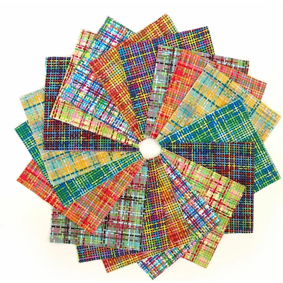 36 Pcs Pretty in Plaid Pre Cut Layer Cake 10" Squares Fabric Quilt 100% Cotton