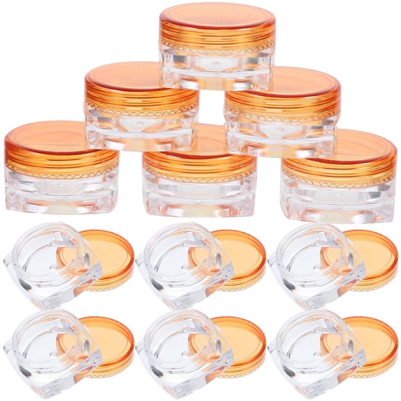 Orange Plastic Travel Size Cream Containers for Storage Use 3g Pack of 36