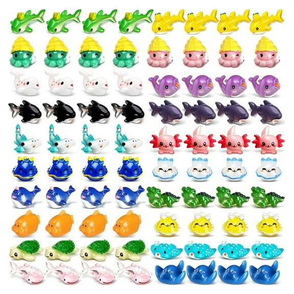 36 Pcs Resin Ocean Animal Figurines Ornaments Miniature Ocean Animals Mini Resin Figures Aquarium Ornaments