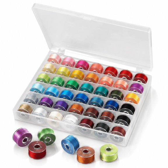 36 Pcs/Set Bobbins and Sewing Thread with Case and Soft Measuring Tapes,Basic Sewing Supplies Kit for Beginner Daily Use,Fit for Brother Babylock,Janome,Elna,Singer (Assorted Colors)