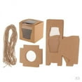 thumbnail image 1 of 36 Pcs Single Kraft Cupcakes Containers Gift Boxes with Window Inserts Handle, 1 of 5