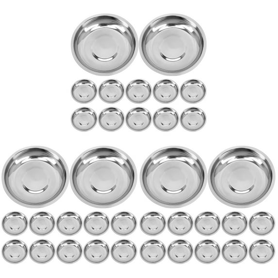 CIMAXIC 36 Pcs Stainless Steel Dipping Bowls Metal Appetizer Condiment Containers Simple Design Silver