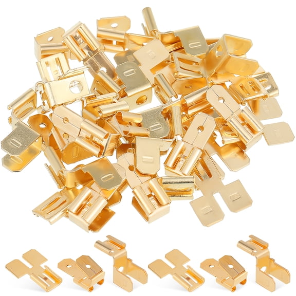 36 Pcs Speaker Wire Connectors Electrical Bracket Cover Hook Plate Holder Clamp Golden