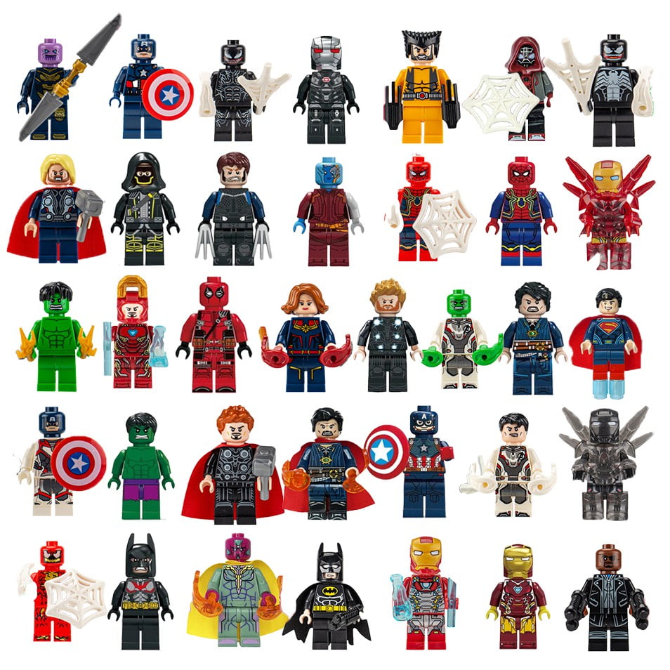 36 Pcs Superhero Guardians of the Galaxy Action Figures Minifigures, 1.77 inch Venom Spider Building Blocks Set Toys Birthday Gift for Kids and Fans Collections