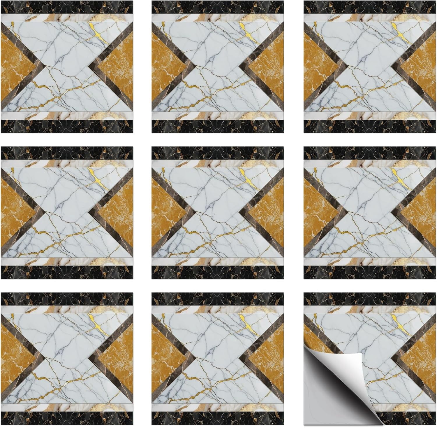 Sticker Tile Designs 36 Pcs Tile Stickers Simple Graphics Peel and Stick Wall Tile Stickers ...